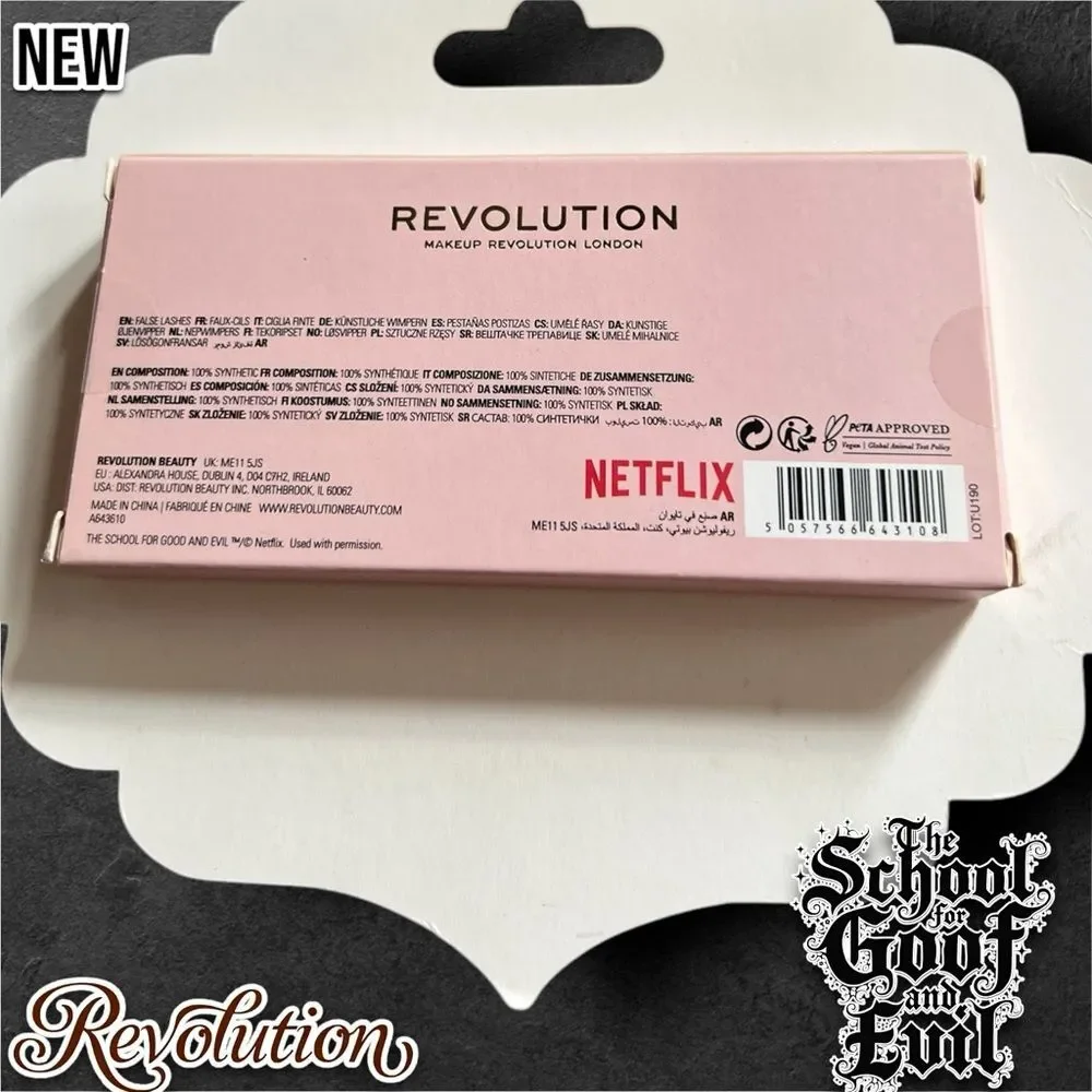 New NIB Makeup Revolution The School For Good & Evil X Revolution - False lashes